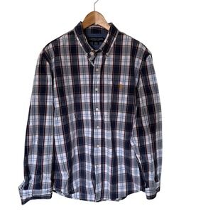 US Polo Assn Mens Long Sleeve Plaid Button Down Shirt Classic‎ Fit Size L